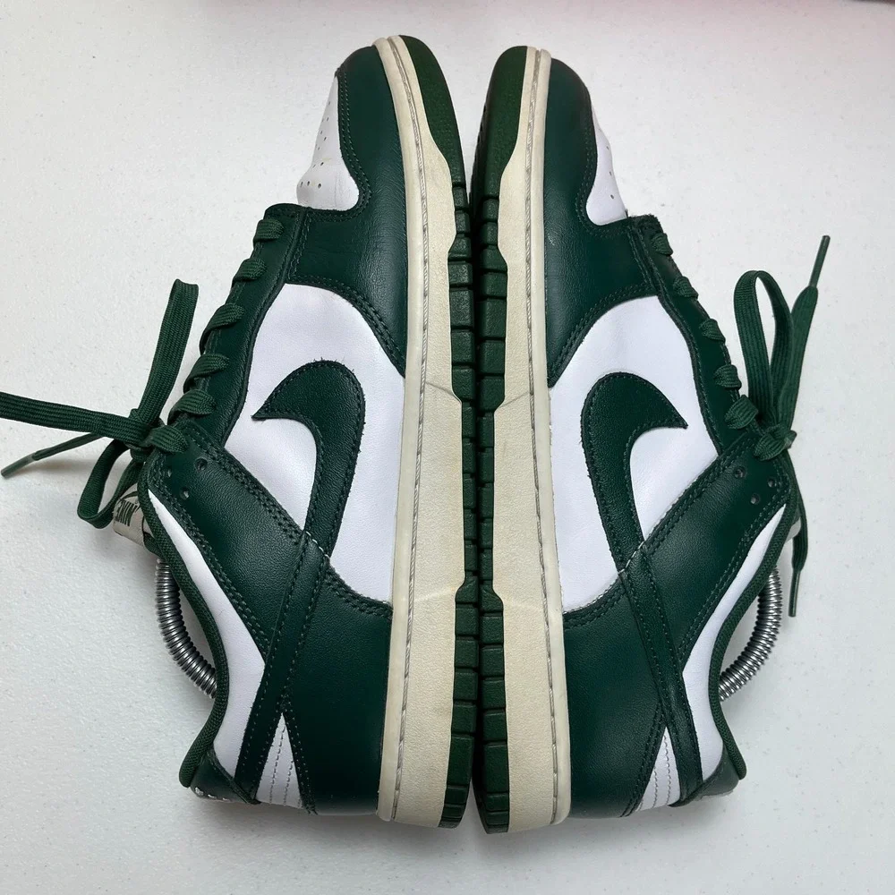 Nike Dunk Low Retro Michigan State Sneakers Mens US 9.5 Green White DD1391-101